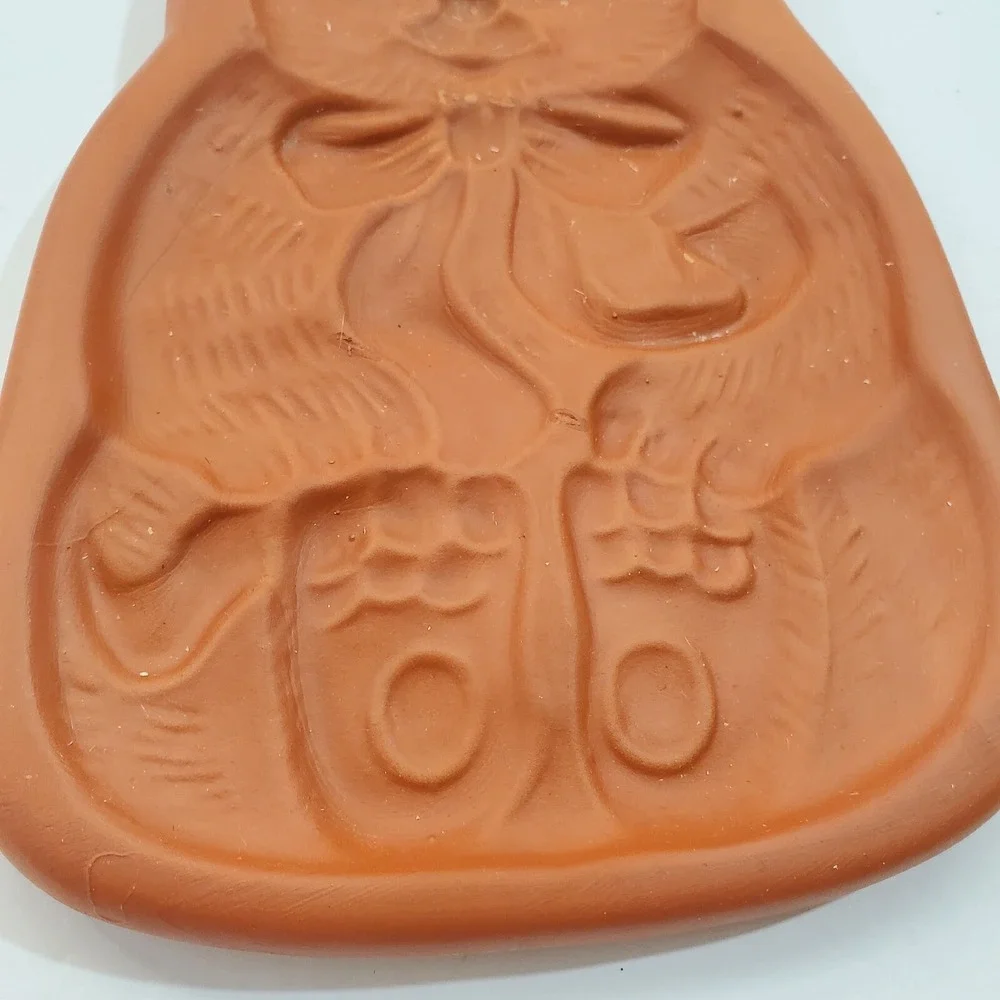 Vintage Terracotta Clay Teddy Bear Cookie Chocolate Mold 7 inch Tall